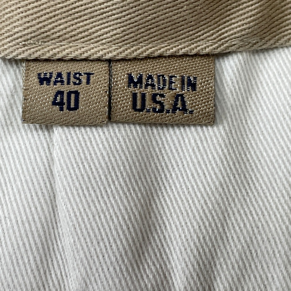 Bills Khakis Pants Mens 40x33 Tan Beige Cotton Twill Straight Leg USA Flat - Picture 4 of 10